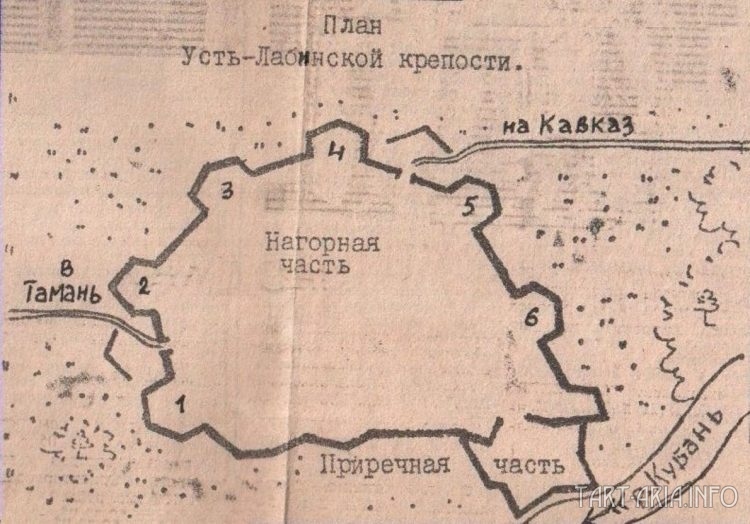 План-схема Усть-Лабинской крепости