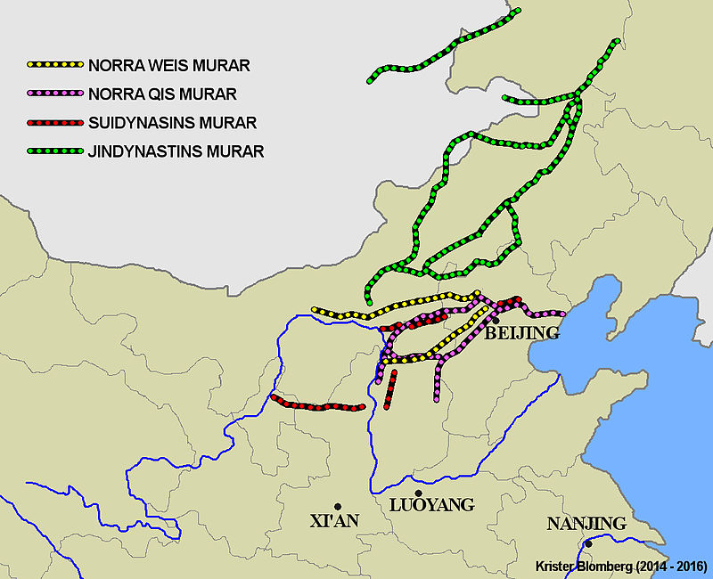 Китайская стена карта