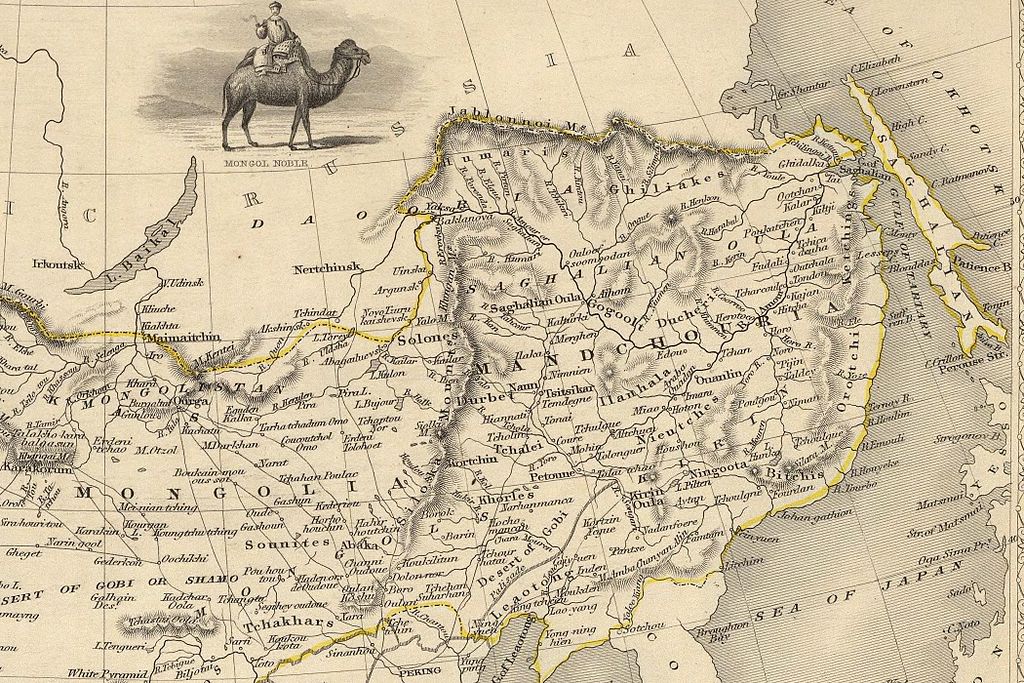 Даурия (в пределах Российской и Китайской империй) на карте 1851 г. (из Википедии)