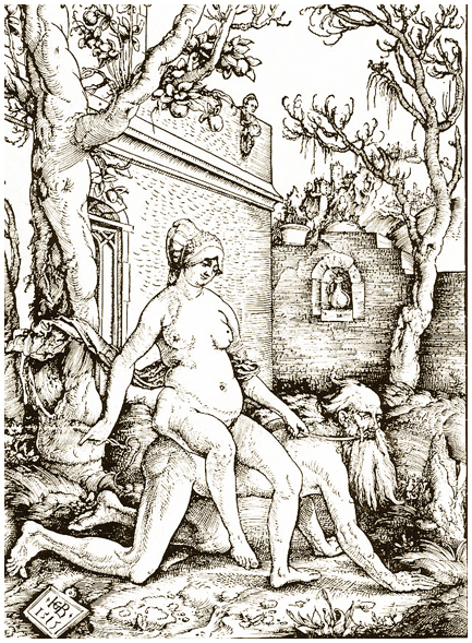 Гравюра немецкого художника Иоганса Бальдунга Грина. Якобы 1515г. 