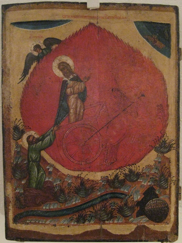 Огненное вознесение Ильи пророка. Псковская икона XVI в.