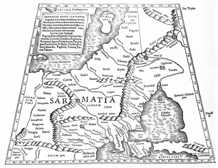 Карта из "Географии" Клавдия Птолемея