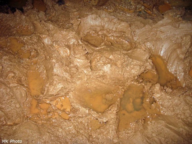 Структура породы внутри пещеры