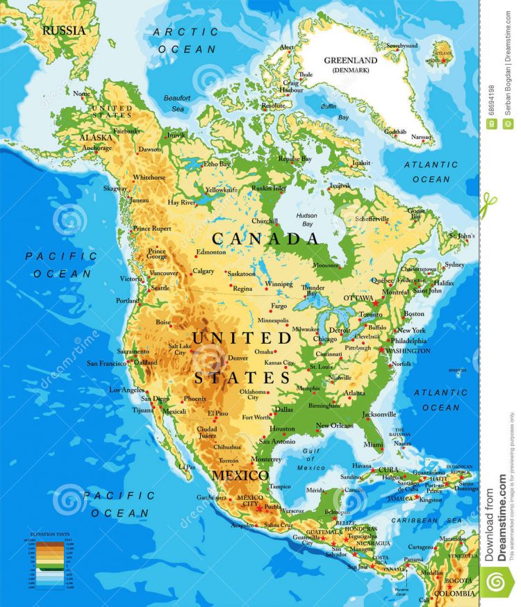 Карта. Сдвиг полюсов. физическая-карта-северной-америки