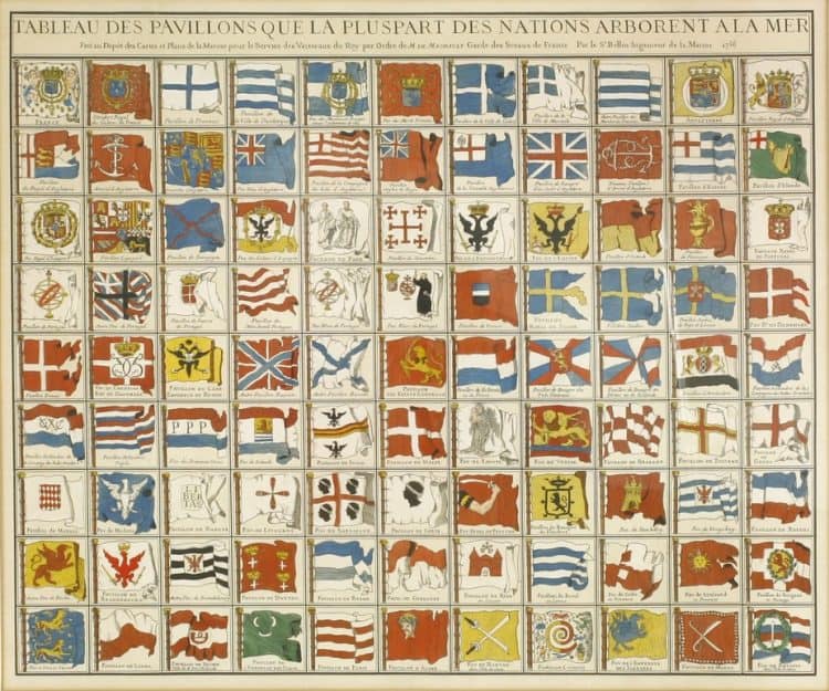 Tableau des Pavillons 1756