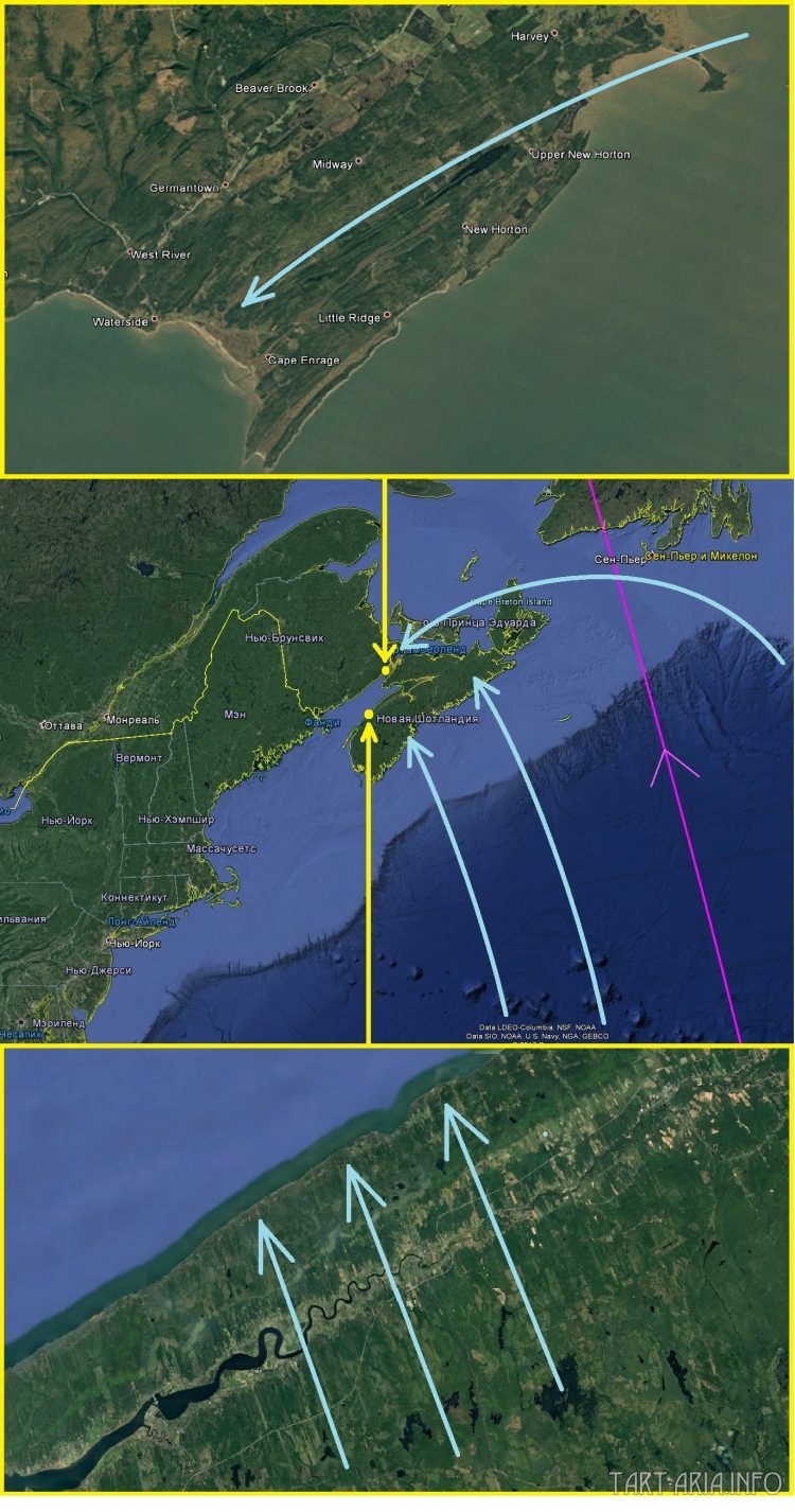 Карта. Сдвиг полюсов. Остров Новая Шотландия общий вид 5