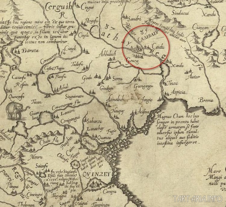 Камбалу на карте Даниеля Келлера 1590г.