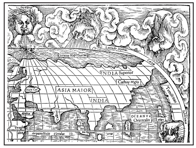 Фрагмент карты Клавдия Птолемея. II в.н.э.