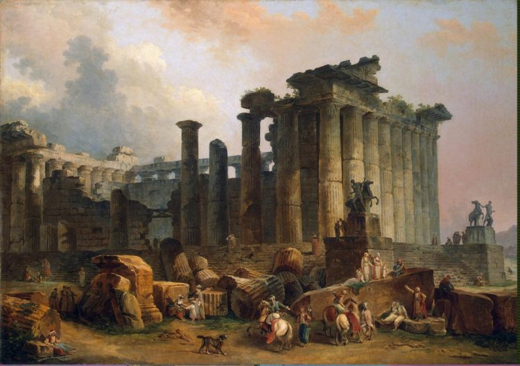 Руины дорического храма. Робер Юбер. 1787г.