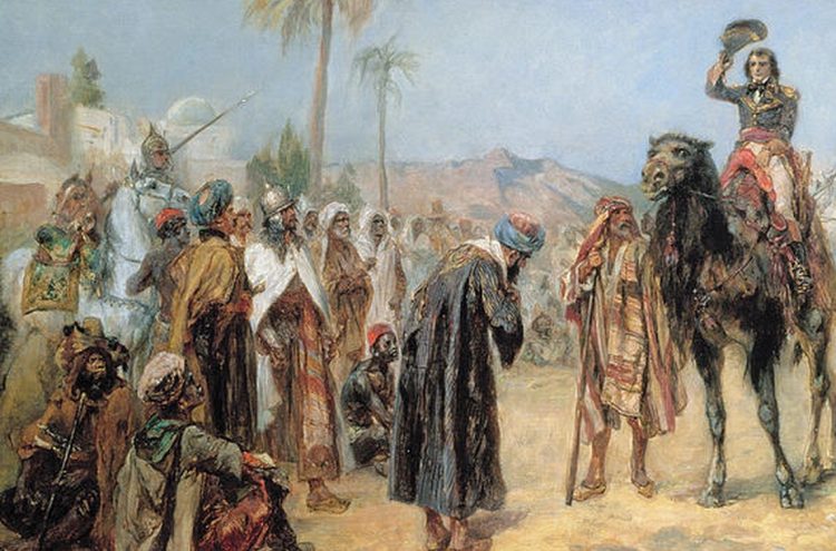 Фрагмент картины Р.А. Хилингфорда «Наполеон прибывает в египетский оазис». 