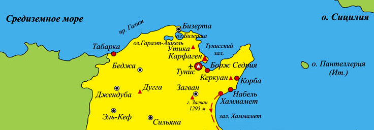 фрагмент карты Туниса