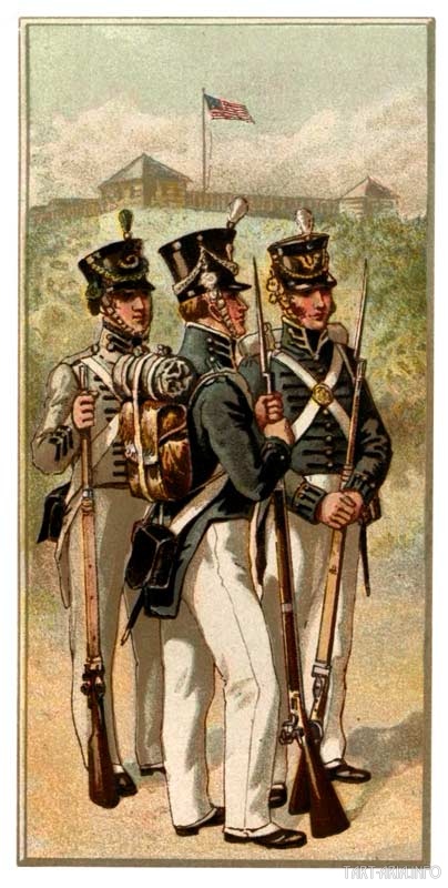 Солдаты армии США 1812г.