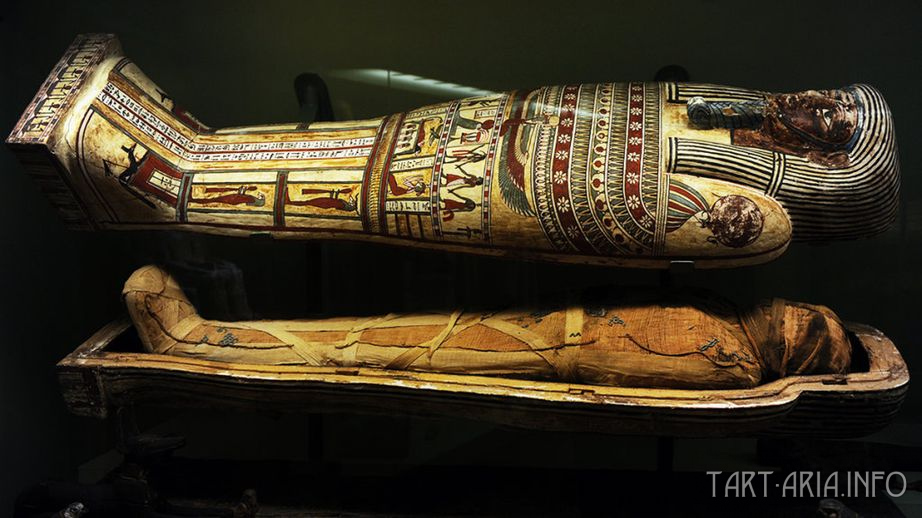 Саркофаг с мумией.