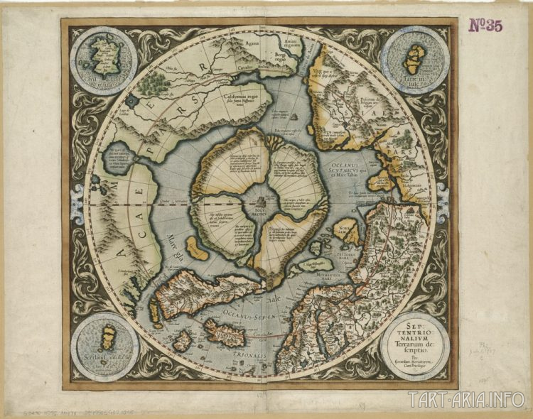 Фрагмент Северной Земли (Septentrio  nalium Terrarum), Меркатор, 1595г. Источник 