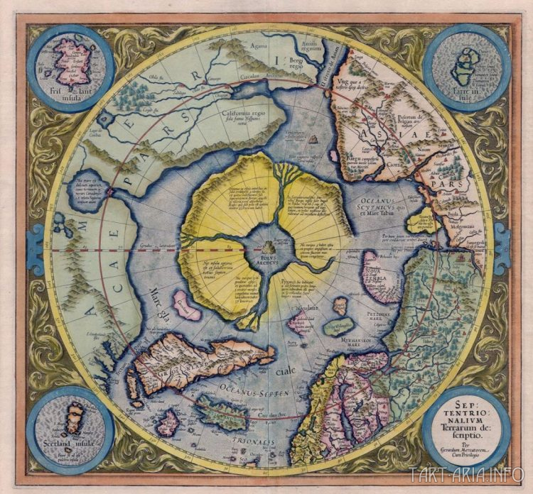 Описание Северной Земли (Septentrionalium Terrarum description), Меркатор, 1606г. Источник 