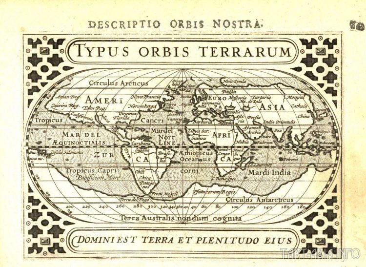Typus Orbis Terrarium, Petrus Bertius,1616г. Источник 