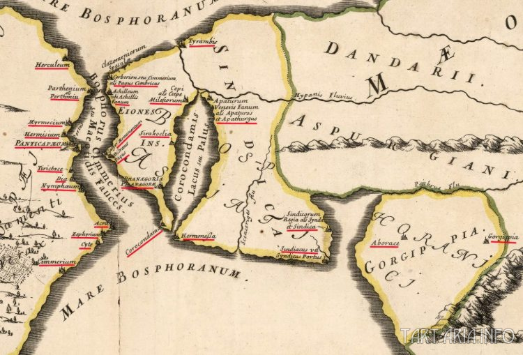 Босфор Киммерийский и Босфорское королевство, географическая коллекция Гийома Сансона  источник