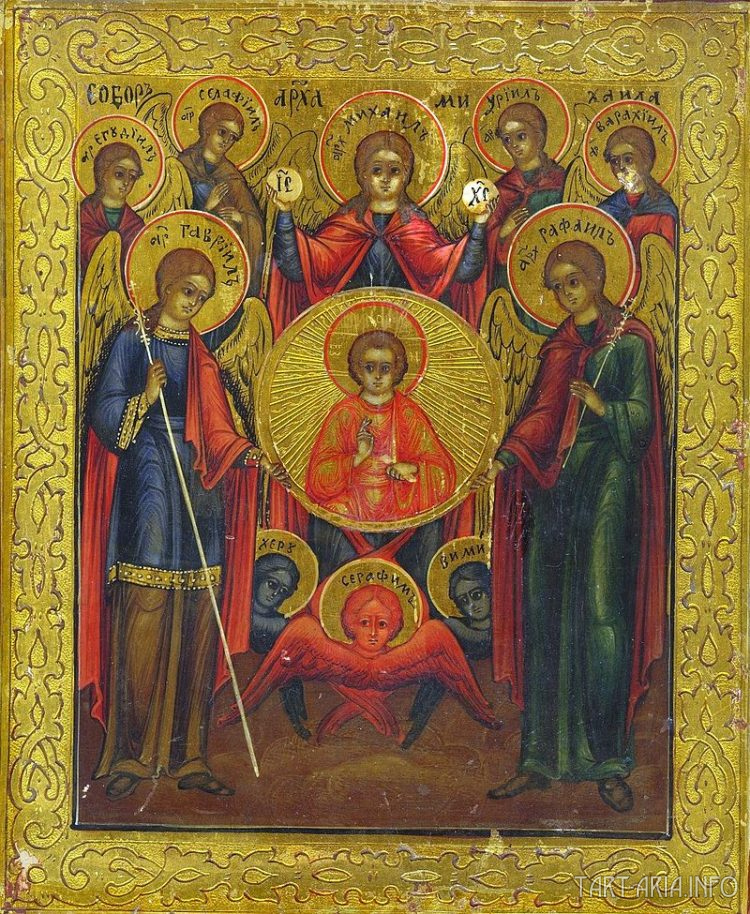 Собор архангела Михаила (русская икона, XIX век) 