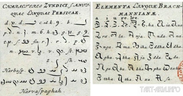 Персидский язык и язык Брахманов или Брахми 