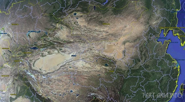 Монгольское плато, спутниковый снимок