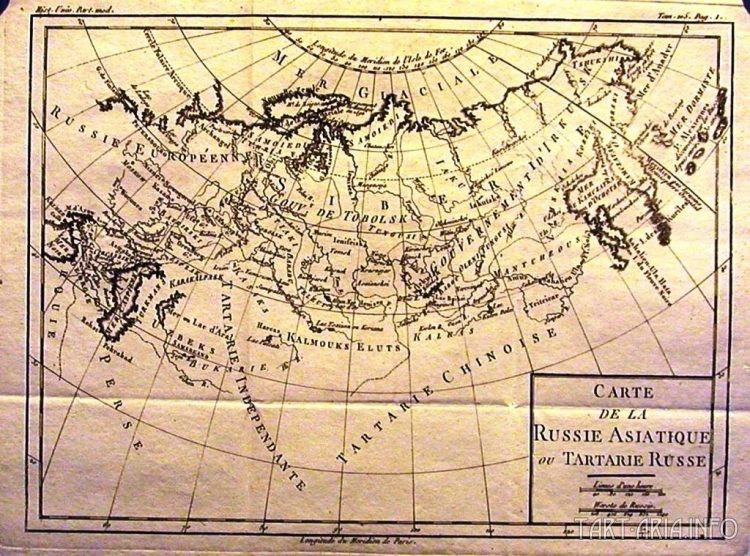 Carte de la Russie Asiatique ou Tartarie Russe, Louis Brion de la Tour, 1787г. Источник 