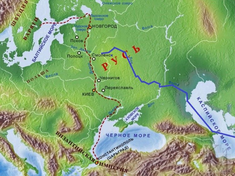Донской путь (на карте выделено синим)