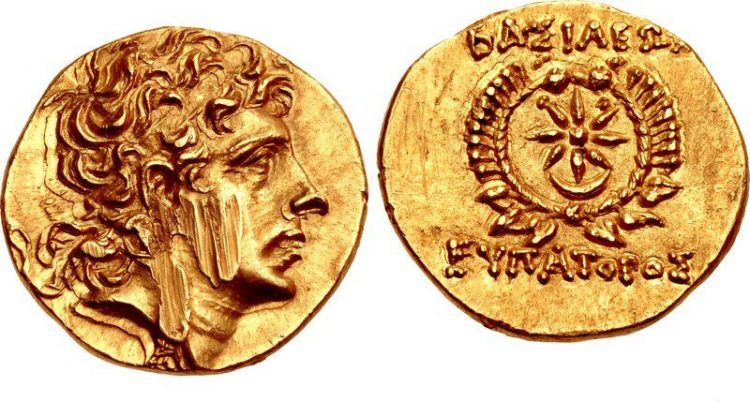 Монета с царем Понтийского царства – Митридатом VI Евпатором, 109-63 гг до н.э..