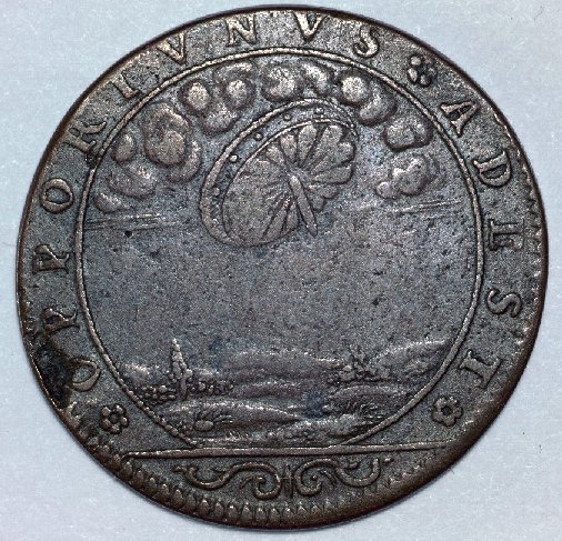 Французская монета 17 века (надпись – OPPORTUNUS ADEST).