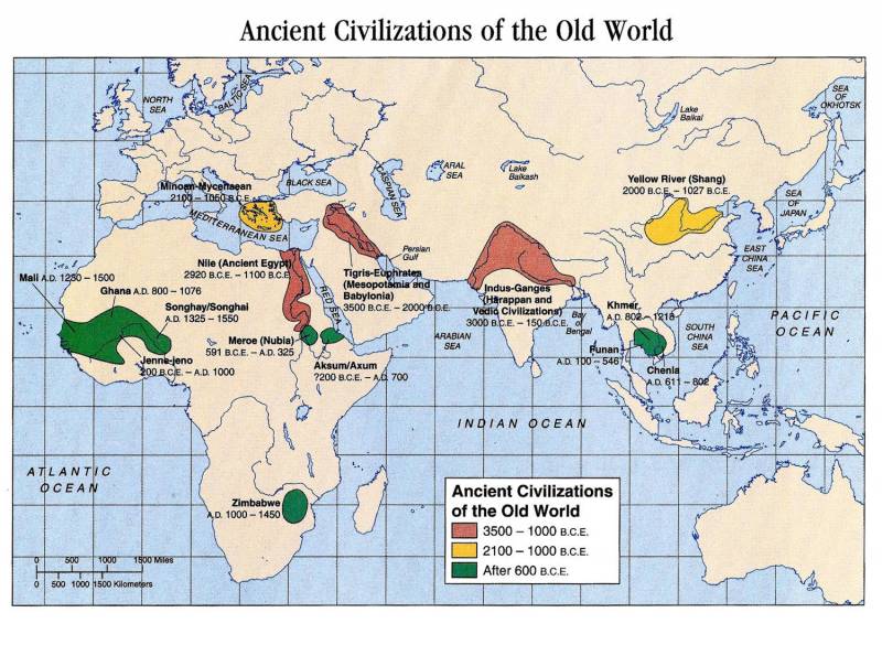 карта цивилизаций древнего мира
